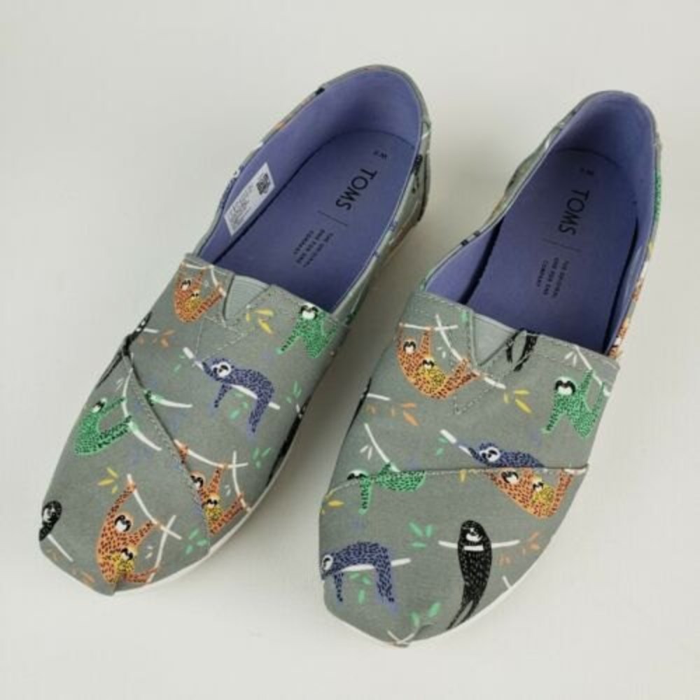 Toms Gray Sloth Print Flats
